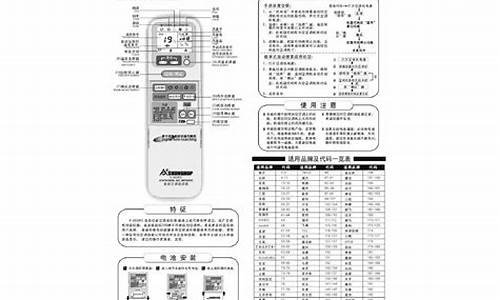 k1029万能空调遥控器代码表-k2038c万能空调遥控器代码